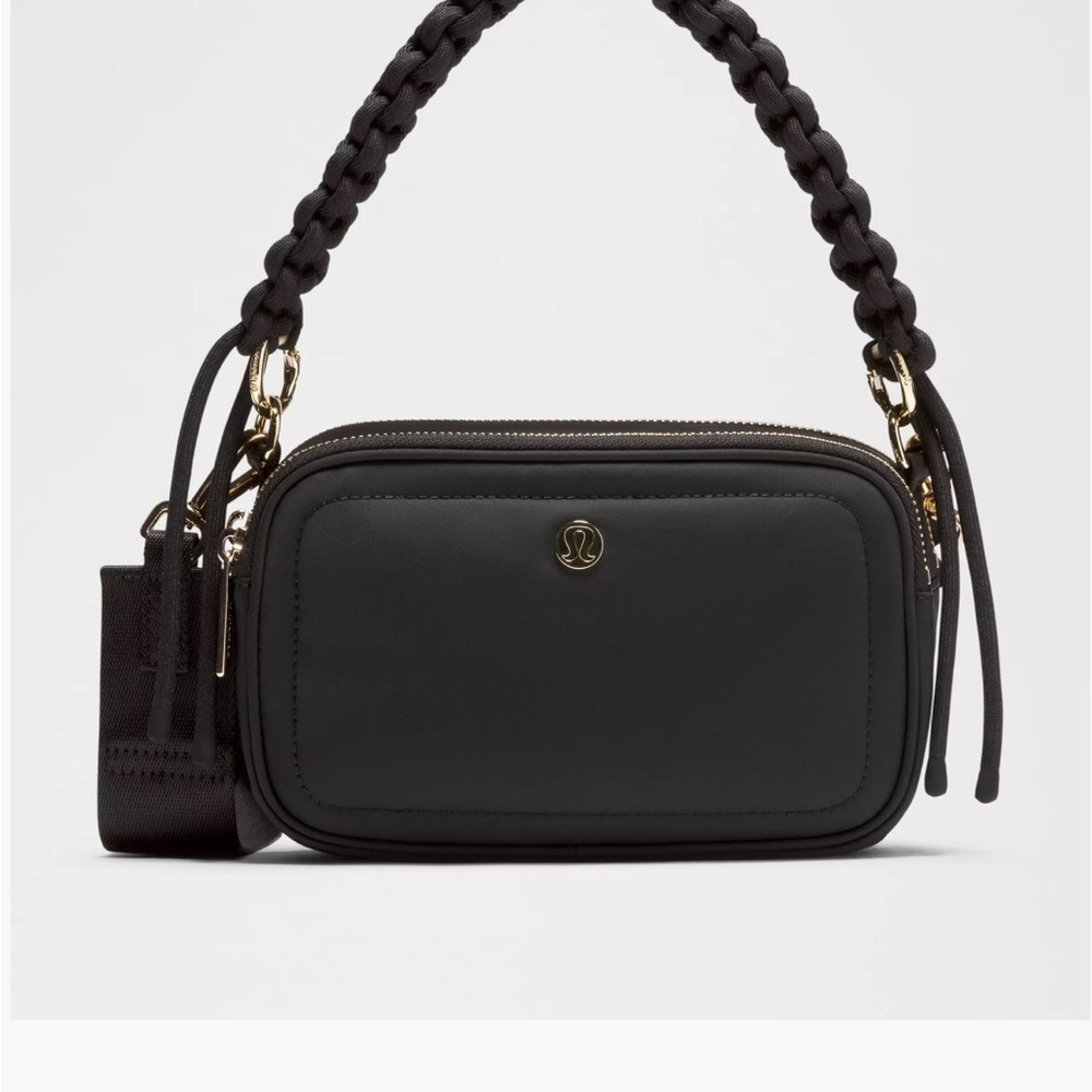 Black Braided Handle Crossbody Bag